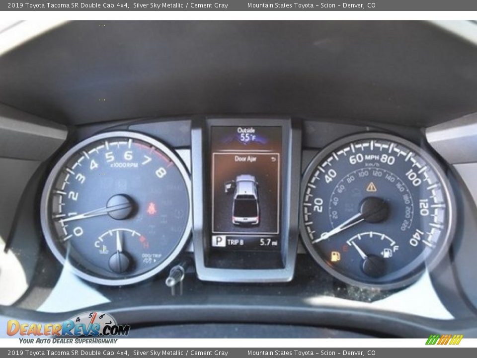 2019 Toyota Tacoma SR Double Cab 4x4 Silver Sky Metallic / Cement Gray Photo #28