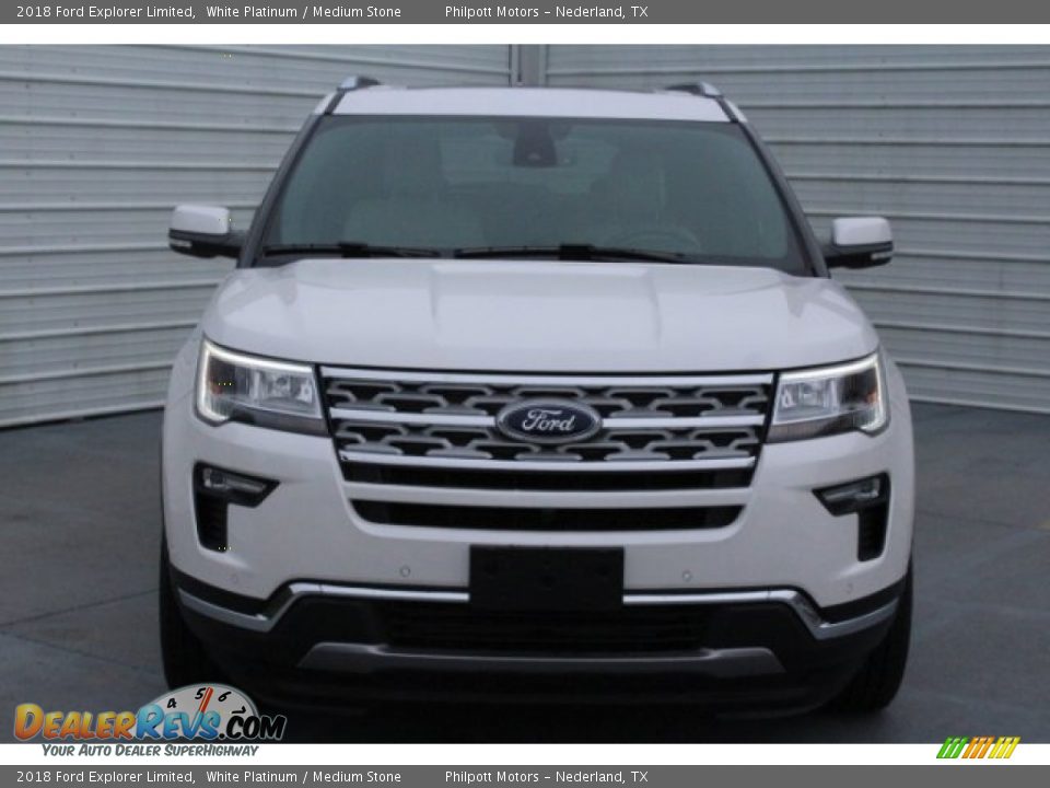 2018 Ford Explorer Limited White Platinum / Medium Stone Photo #2