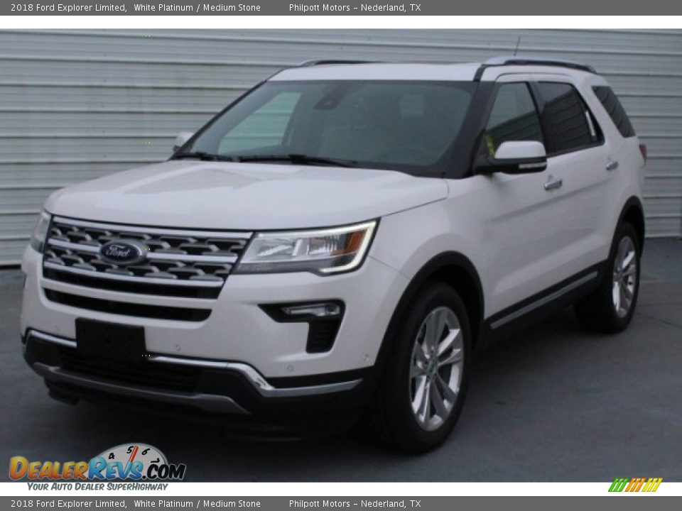 2018 Ford Explorer Limited White Platinum / Medium Stone Photo #3