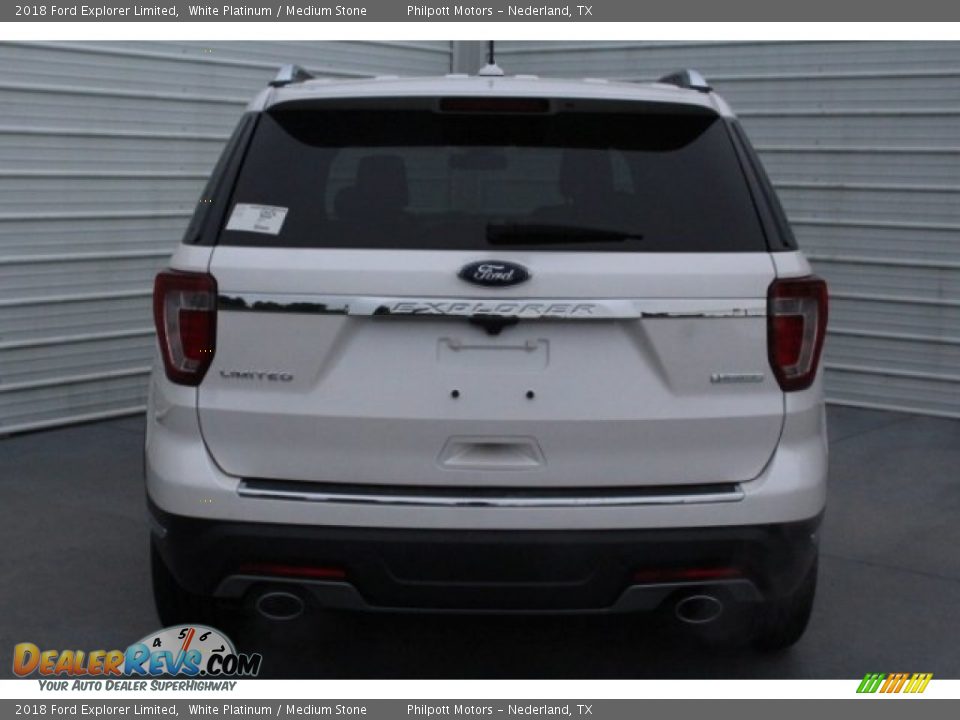 2018 Ford Explorer Limited White Platinum / Medium Stone Photo #8