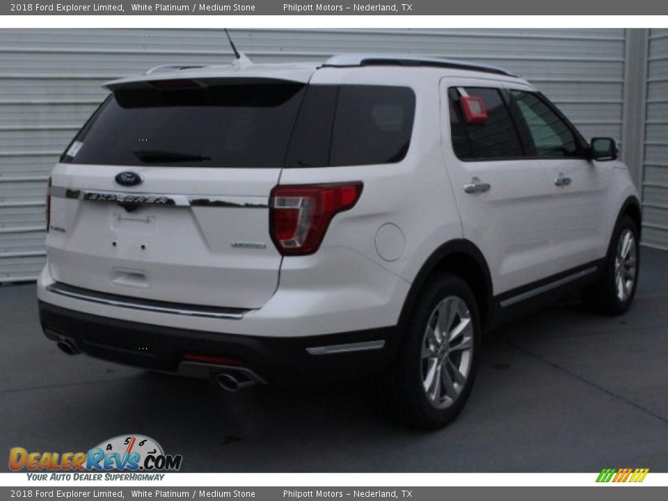 2018 Ford Explorer Limited White Platinum / Medium Stone Photo #9