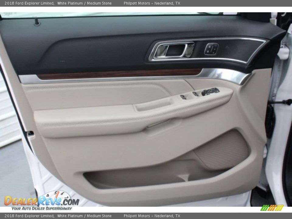 2018 Ford Explorer Limited White Platinum / Medium Stone Photo #12