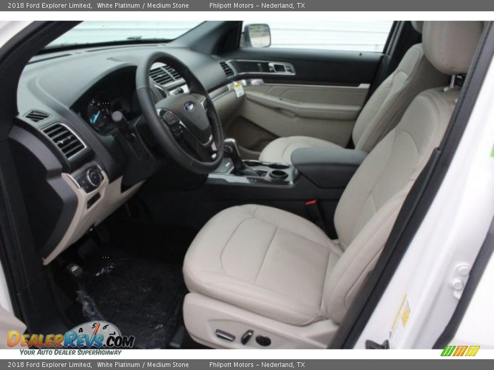 2018 Ford Explorer Limited White Platinum / Medium Stone Photo #14