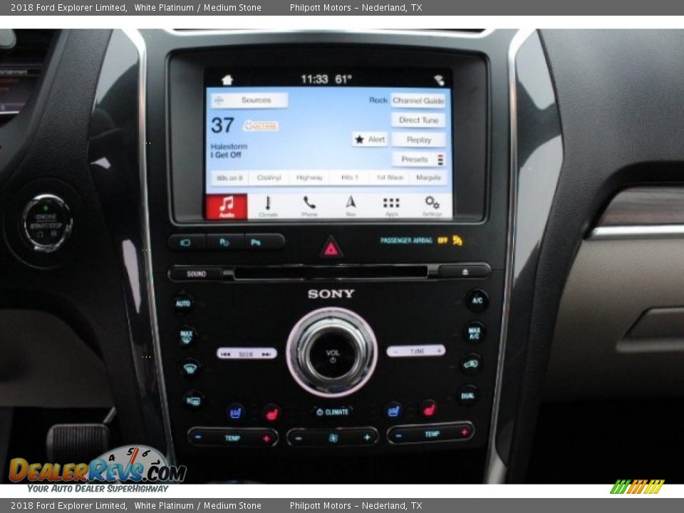 2018 Ford Explorer Limited White Platinum / Medium Stone Photo #17