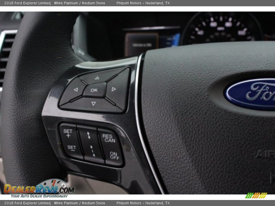 2018 Ford Explorer Limited White Platinum / Medium Stone Photo #20