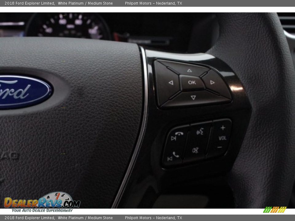 2018 Ford Explorer Limited White Platinum / Medium Stone Photo #21