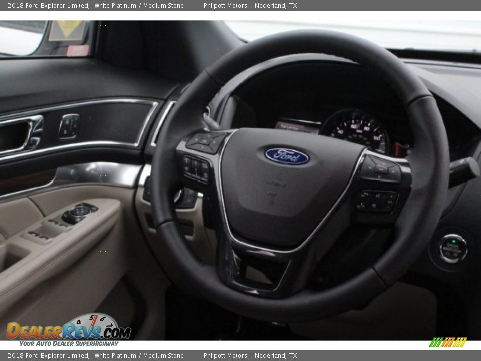 2018 Ford Explorer Limited White Platinum / Medium Stone Photo #27