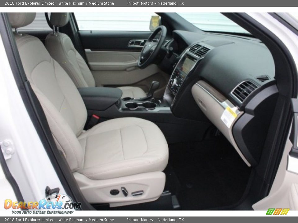 2018 Ford Explorer Limited White Platinum / Medium Stone Photo #34