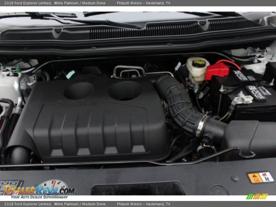 2018 Ford Explorer Limited White Platinum / Medium Stone Photo #35