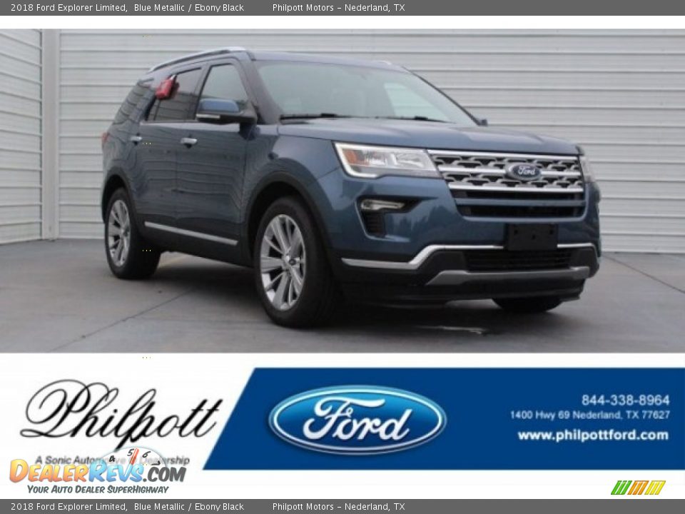 2018 Ford Explorer Limited Blue Metallic / Ebony Black Photo #1