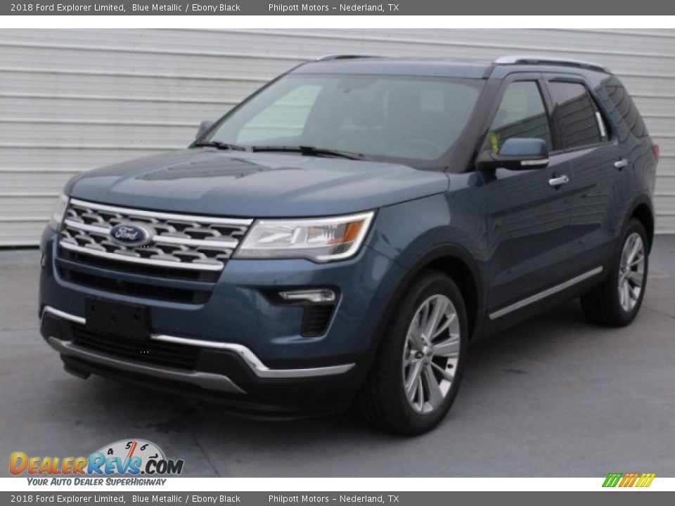 2018 Ford Explorer Limited Blue Metallic / Ebony Black Photo #3
