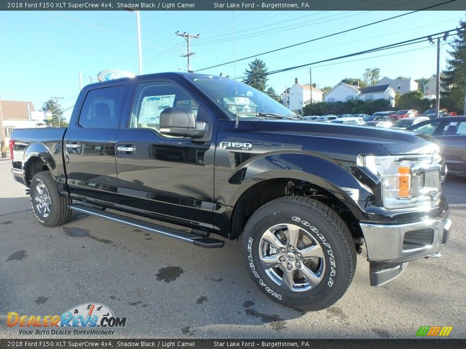2018 Ford F150 XLT SuperCrew 4x4 Shadow Black / Light Camel Photo #3