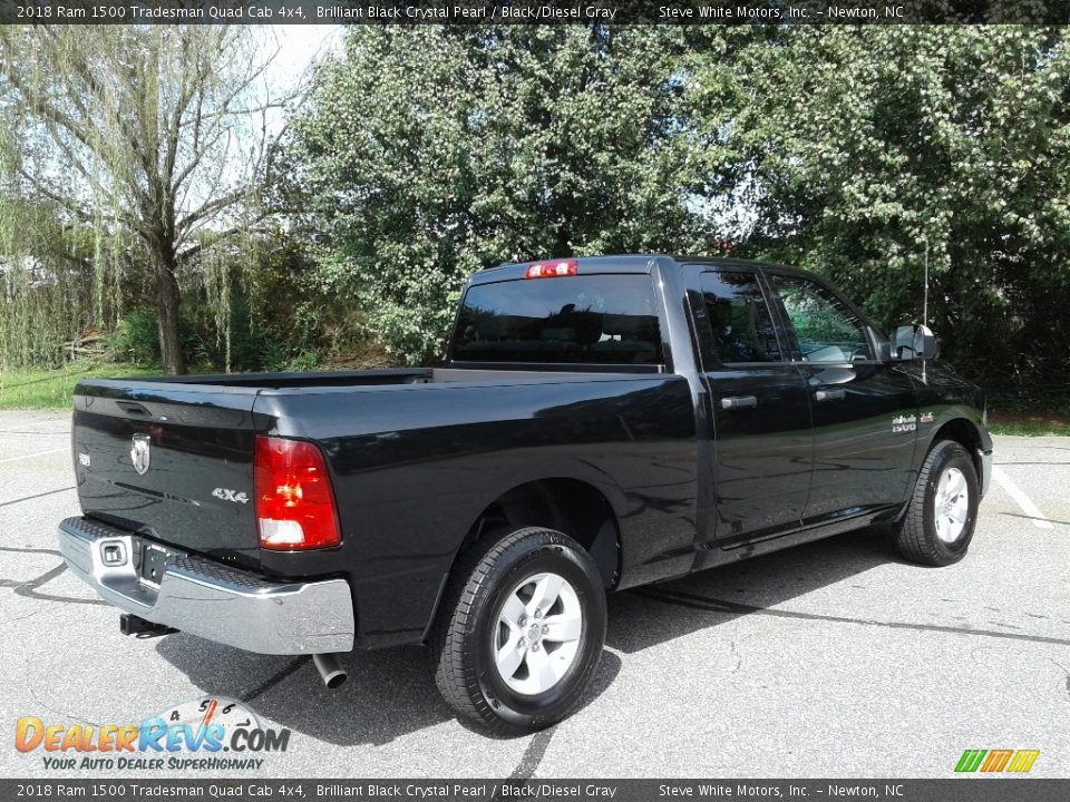 2018 Ram 1500 Tradesman Quad Cab 4x4 Brilliant Black Crystal Pearl / Black/Diesel Gray Photo #6
