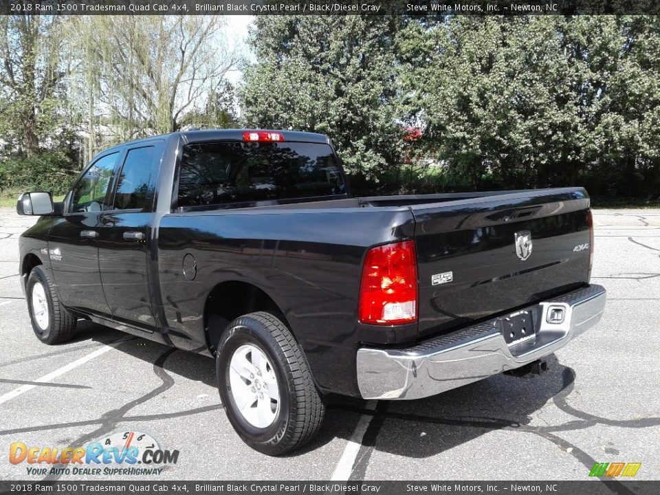 2018 Ram 1500 Tradesman Quad Cab 4x4 Brilliant Black Crystal Pearl / Black/Diesel Gray Photo #8