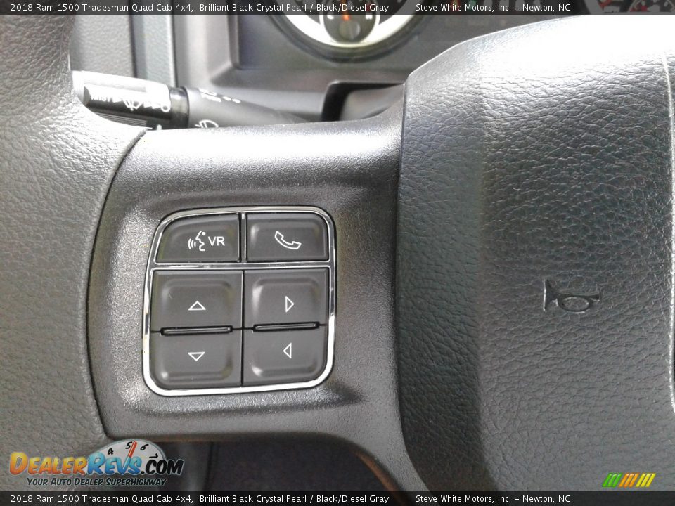 2018 Ram 1500 Tradesman Quad Cab 4x4 Brilliant Black Crystal Pearl / Black/Diesel Gray Photo #15