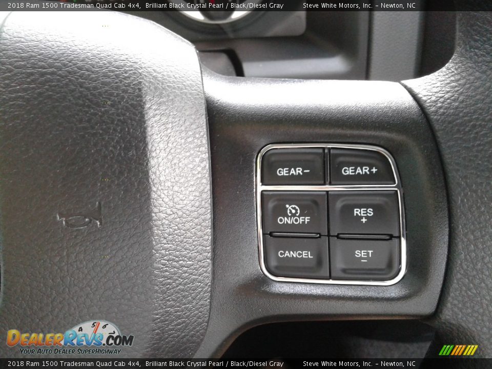 2018 Ram 1500 Tradesman Quad Cab 4x4 Brilliant Black Crystal Pearl / Black/Diesel Gray Photo #16