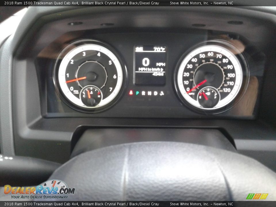 2018 Ram 1500 Tradesman Quad Cab 4x4 Brilliant Black Crystal Pearl / Black/Diesel Gray Photo #17
