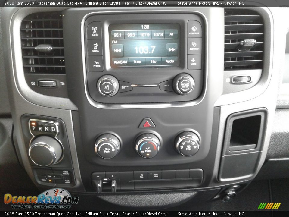 2018 Ram 1500 Tradesman Quad Cab 4x4 Brilliant Black Crystal Pearl / Black/Diesel Gray Photo #18