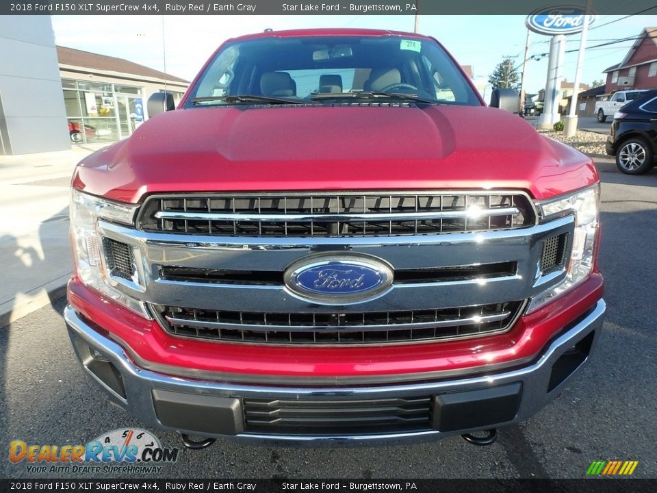 2018 Ford F150 XLT SuperCrew 4x4 Ruby Red / Earth Gray Photo #2
