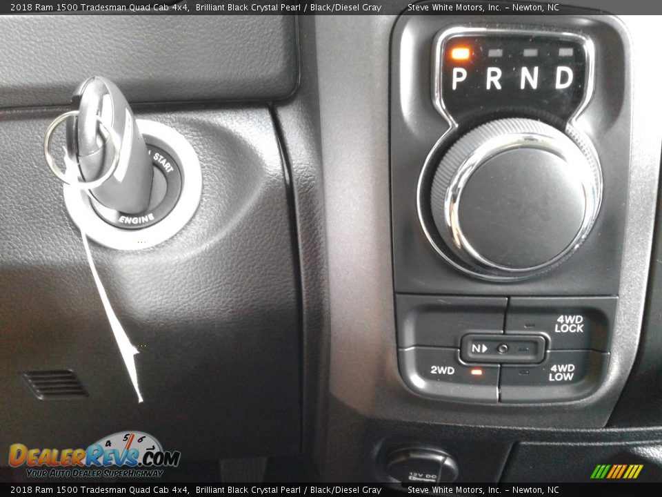 2018 Ram 1500 Tradesman Quad Cab 4x4 Brilliant Black Crystal Pearl / Black/Diesel Gray Photo #21