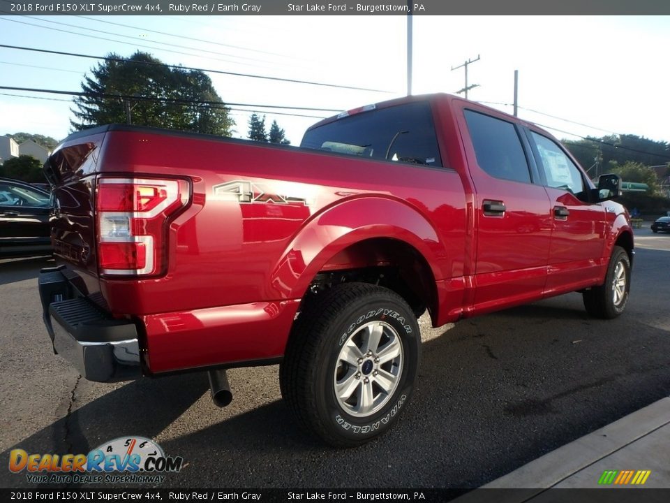 2018 Ford F150 XLT SuperCrew 4x4 Ruby Red / Earth Gray Photo #5