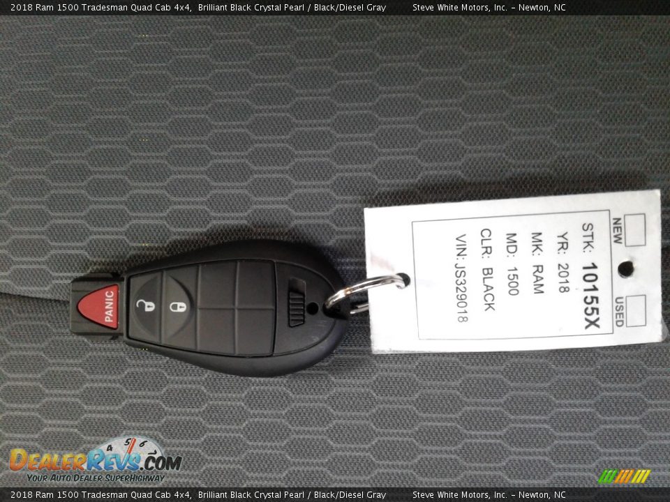 2018 Ram 1500 Tradesman Quad Cab 4x4 Brilliant Black Crystal Pearl / Black/Diesel Gray Photo #25