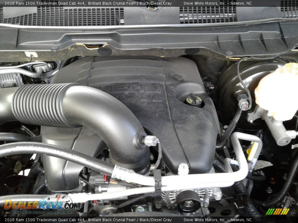 2018 Ram 1500 Tradesman Quad Cab 4x4 Brilliant Black Crystal Pearl / Black/Diesel Gray Photo #26
