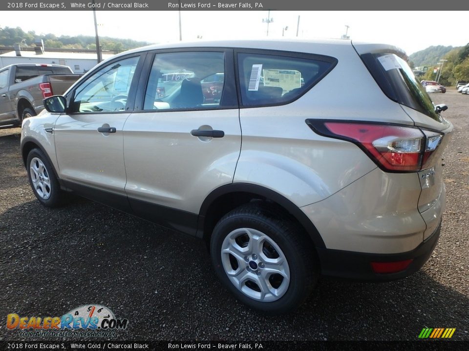 2018 Ford Escape S White Gold / Charcoal Black Photo #5