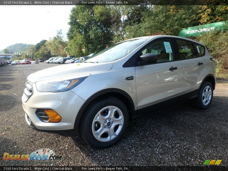 2018 Ford Escape S White Gold / Charcoal Black Photo #7