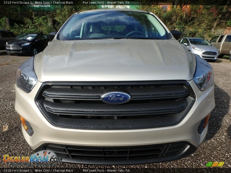 2018 Ford Escape S White Gold / Charcoal Black Photo #8
