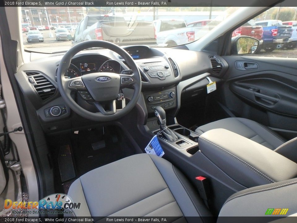 2018 Ford Escape S White Gold / Charcoal Black Photo #13