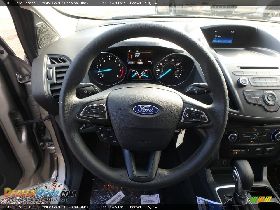 2018 Ford Escape S White Gold / Charcoal Black Photo #17