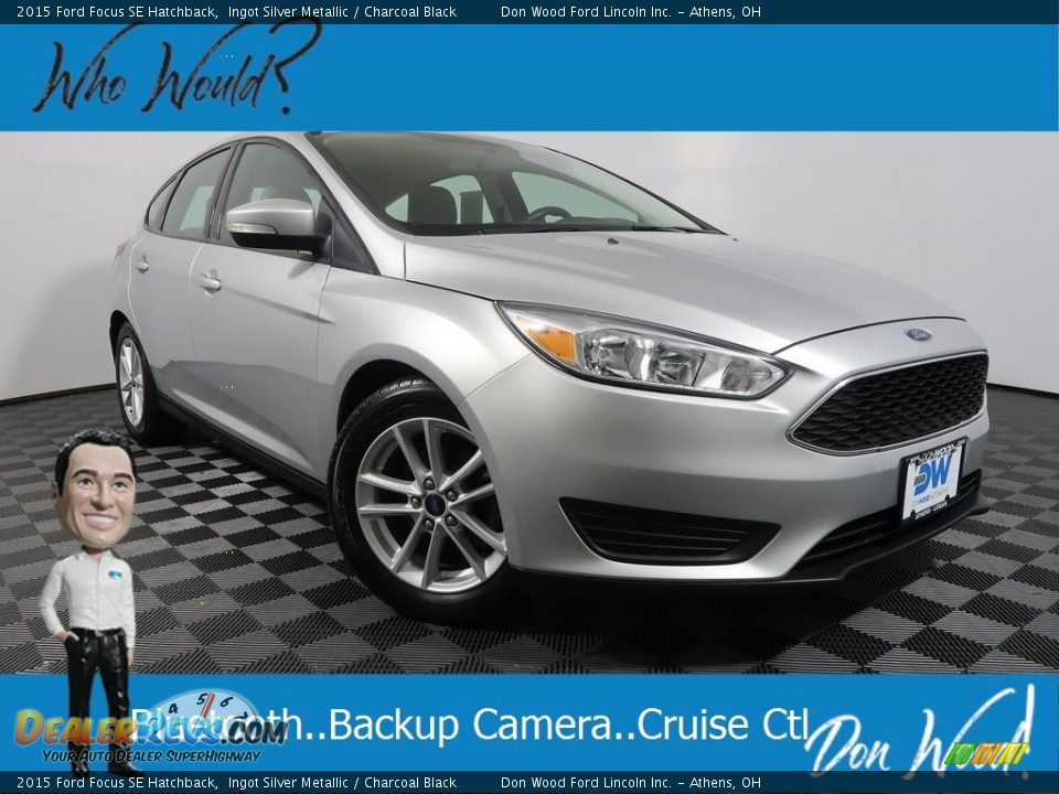 2015 Ford Focus SE Hatchback Ingot Silver Metallic / Charcoal Black Photo #1