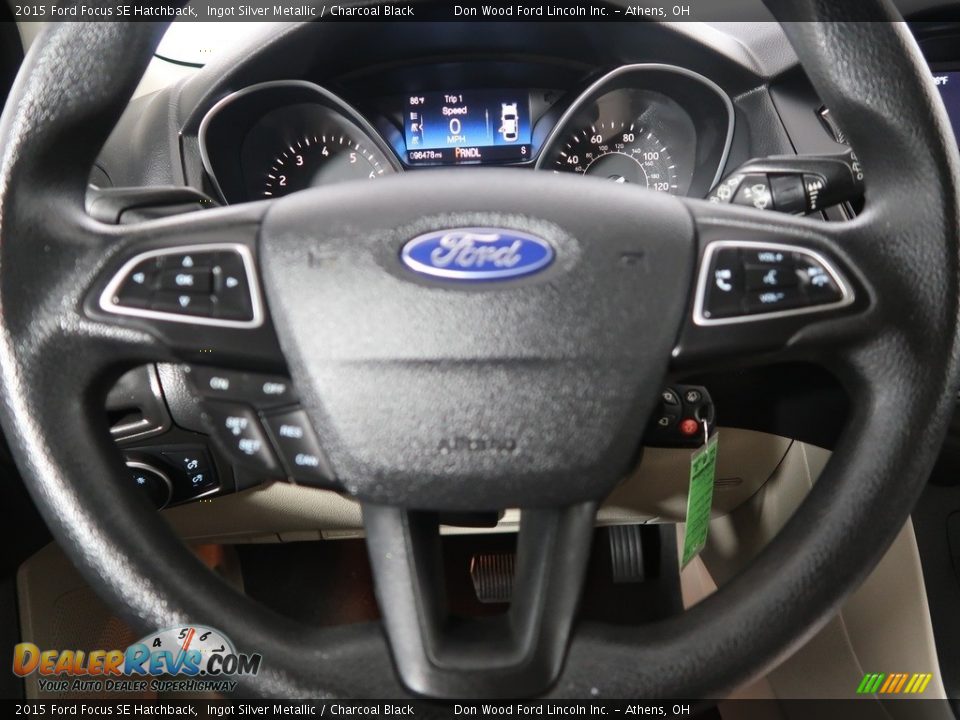 2015 Ford Focus SE Hatchback Ingot Silver Metallic / Charcoal Black Photo #15