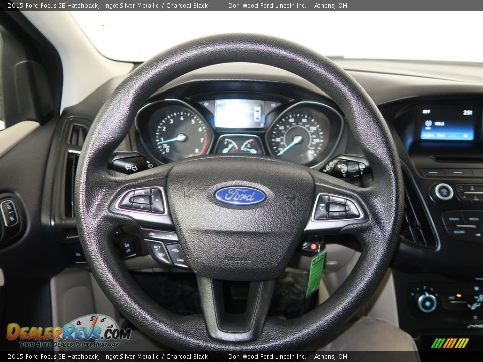 2015 Ford Focus SE Hatchback Ingot Silver Metallic / Charcoal Black Photo #17