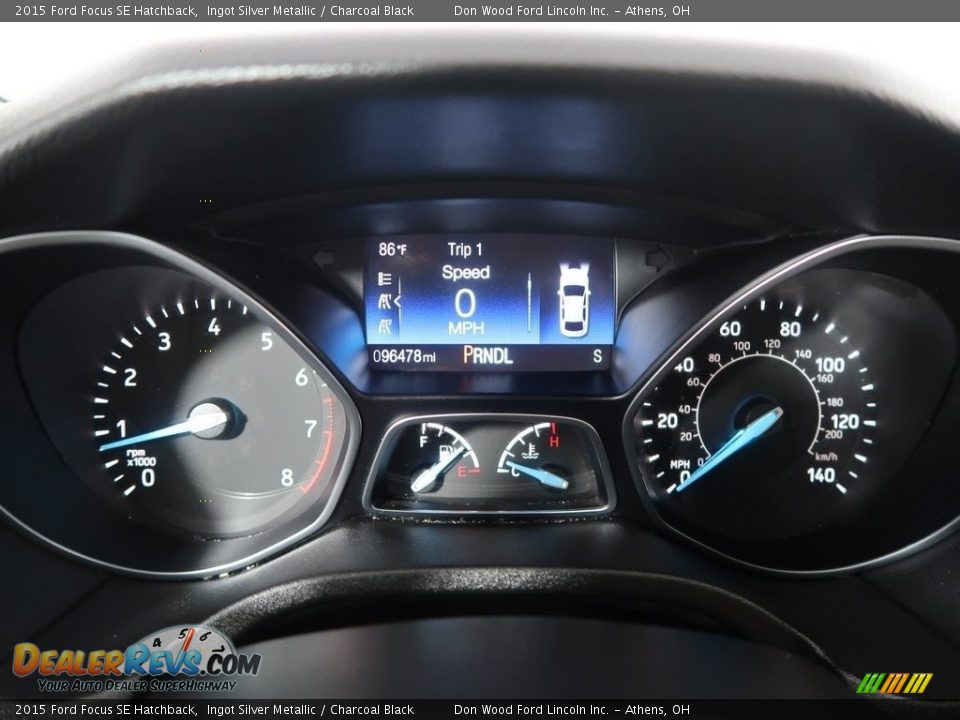 2015 Ford Focus SE Hatchback Ingot Silver Metallic / Charcoal Black Photo #19