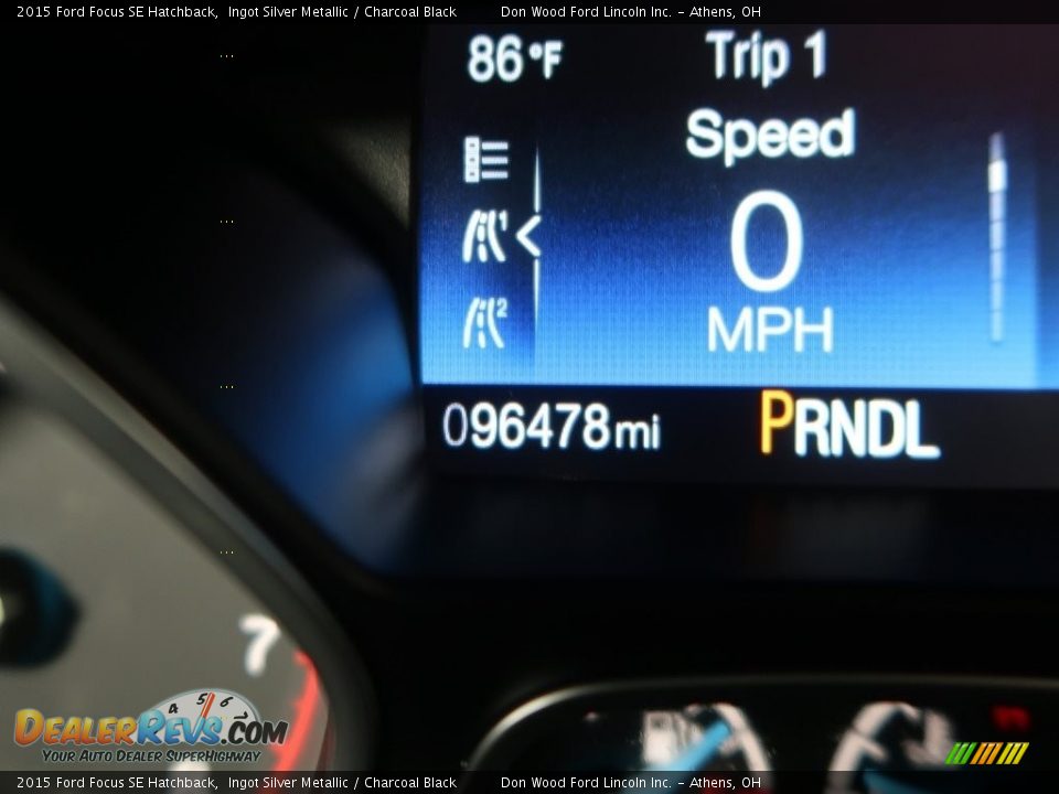 2015 Ford Focus SE Hatchback Ingot Silver Metallic / Charcoal Black Photo #20