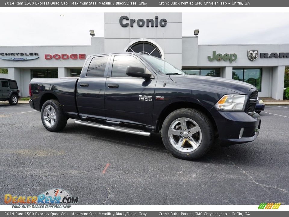 2014 Ram 1500 Express Quad Cab Maximum Steel Metallic / Black/Diesel Gray Photo #1