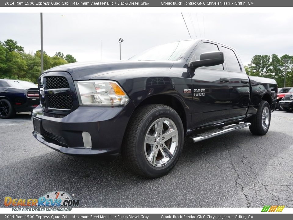 2014 Ram 1500 Express Quad Cab Maximum Steel Metallic / Black/Diesel Gray Photo #3