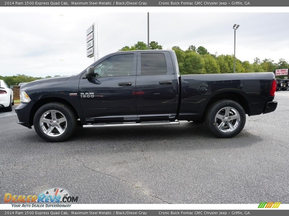 2014 Ram 1500 Express Quad Cab Maximum Steel Metallic / Black/Diesel Gray Photo #8