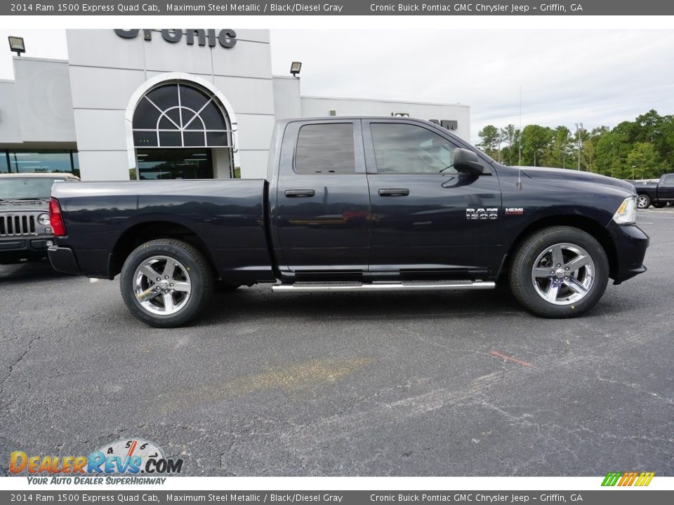 2014 Ram 1500 Express Quad Cab Maximum Steel Metallic / Black/Diesel Gray Photo #12
