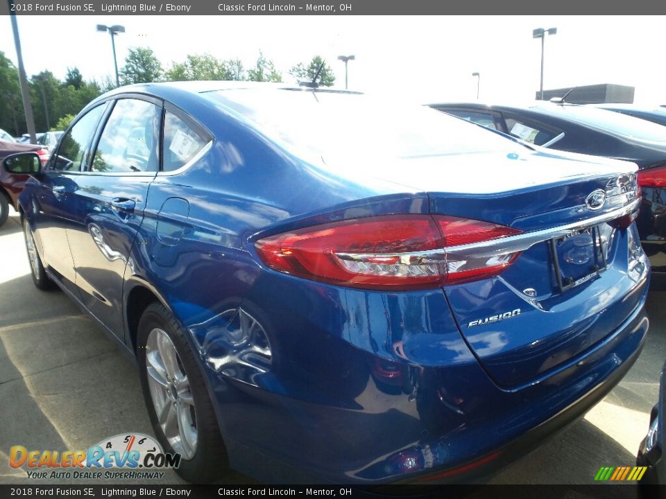 2018 Ford Fusion SE Lightning Blue / Ebony Photo #3