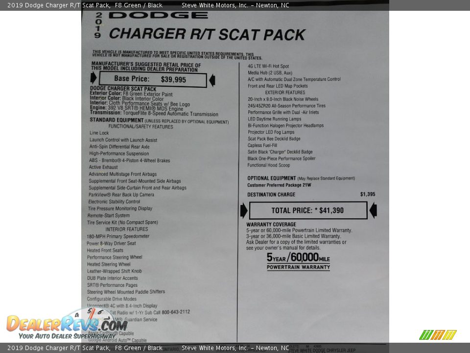 2019 Dodge Charger R/T Scat Pack F8 Green / Black Photo #36