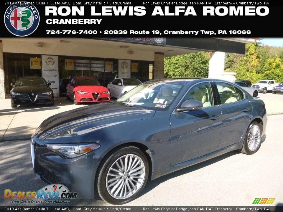 2019 Alfa Romeo Giulia Ti Lusso AWD Lipari Gray Metallic / Black/Crema Photo #1
