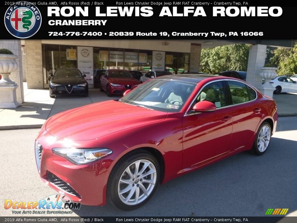 2019 Alfa Romeo Giulia AWD Alfa Rosso (Red) / Black Photo #1