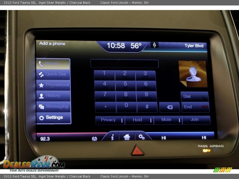 2013 Ford Taurus SEL Ingot Silver Metallic / Charcoal Black Photo #13