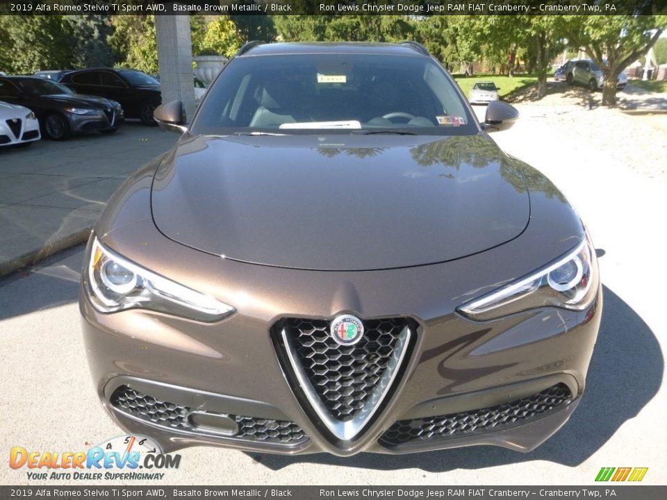 2019 Alfa Romeo Stelvio Ti Sport AWD Basalto Brown Metallic / Black Photo #10