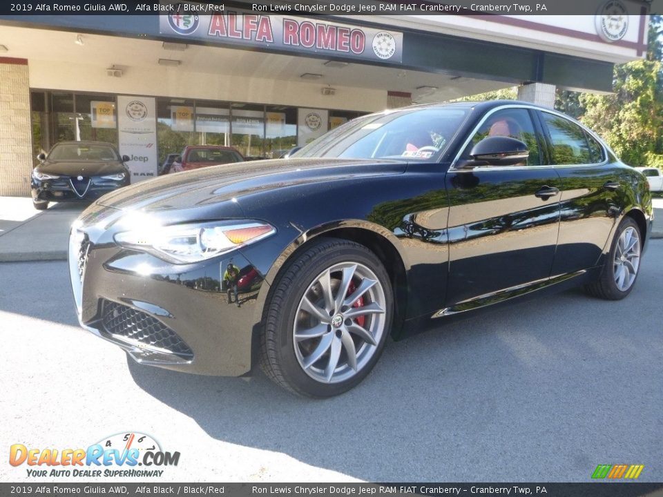 2019 Alfa Romeo Giulia AWD Alfa Black / Black/Red Photo #2