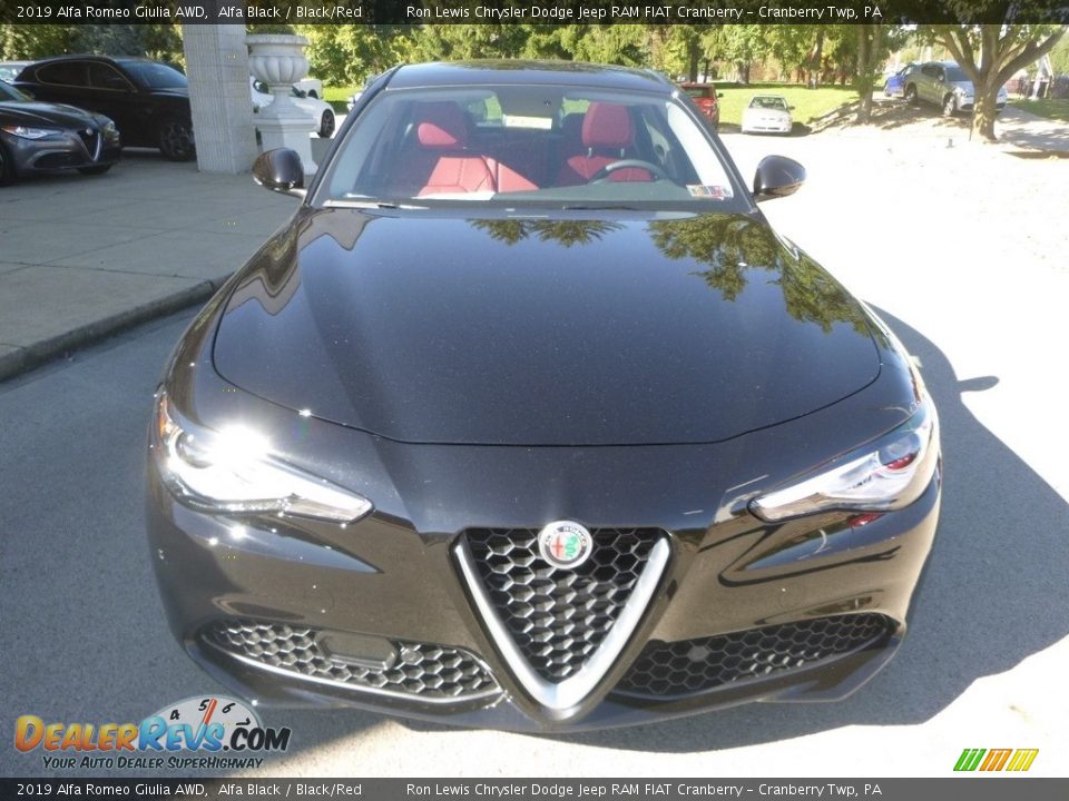 2019 Alfa Romeo Giulia AWD Alfa Black / Black/Red Photo #13