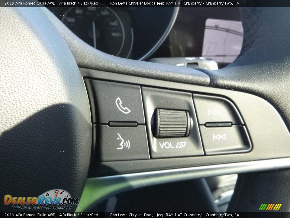 2019 Alfa Romeo Giulia AWD Alfa Black / Black/Red Photo #24